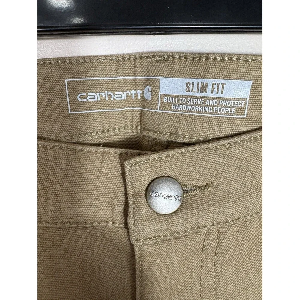 READ Carhartt Slim‎ Fit Tan Chino Utility Pant Women’s Size 18 Workwear